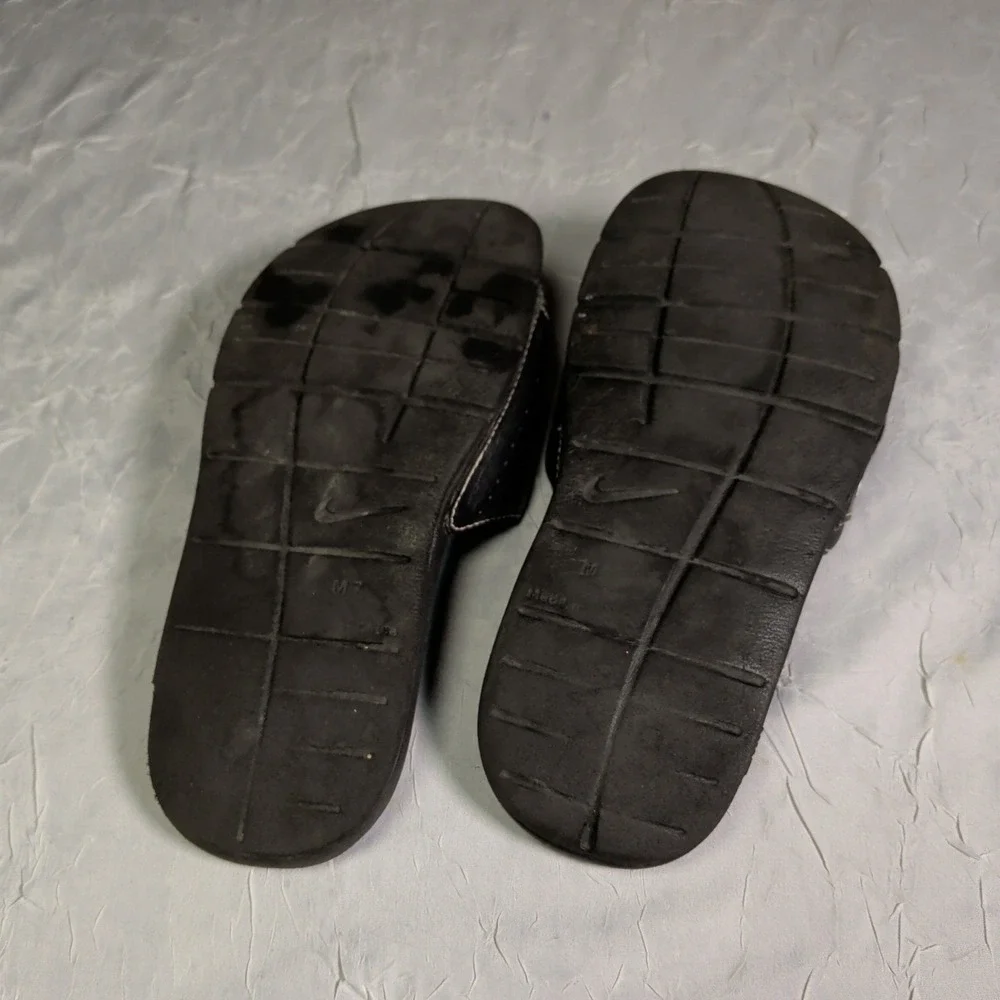 Nike Comfort Slide 2 Sandals Mens Size 7 Black Metallic Silver Y2K 415206-002